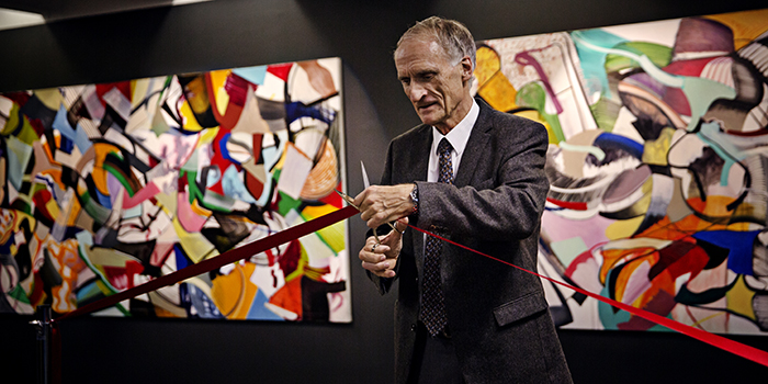 Kulturminister Bertel Haarder åbnede DTU's kunstrute.