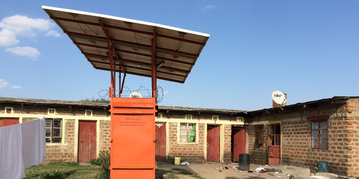 In Kenya, citizens without access to the central power grid can still get power from small solar cell systems. Photo: Mathilde Brix Pedersen.