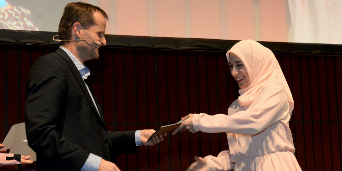 Fatima AlZahra´a Alatraktchi and Deak Philip Binning. Photo: Birgitte Røddik.