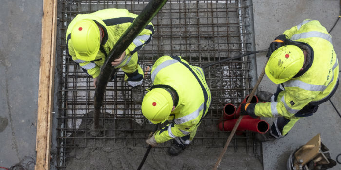 DTU støber materialelaboratorium med ny klimavenlig beton. Foto: Torben Eskerod.