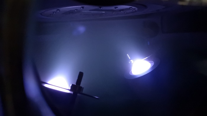 Plasma based, high-throughput synthesis of materials. Photo: Andrea Crovetto.