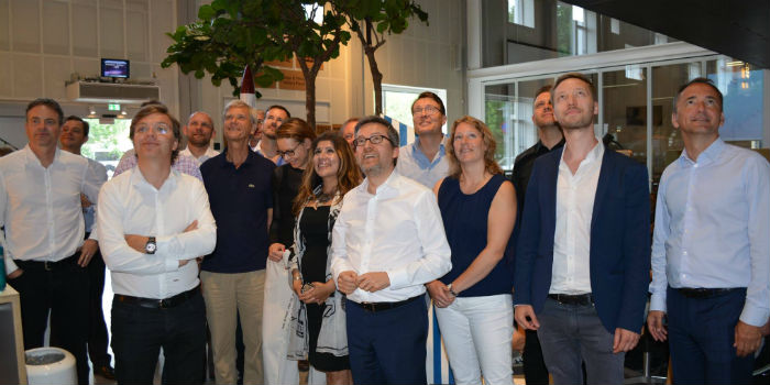 EU´s forskningskommissær Carlos Moedas (i midten) besøgte DTU Skylab i 2017 til det andet High Level Innovators møde forud oprettelsen af European Innovation Council, EIC. Nu er Carlos Moedas tilbage for at lancere to nye EU-fundingmuligheder for startups.