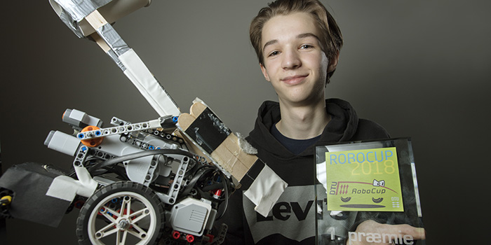 Vinder af DTU RoboCup 2018 August Borg Ljørring (Foto: Mikal Schlosser)