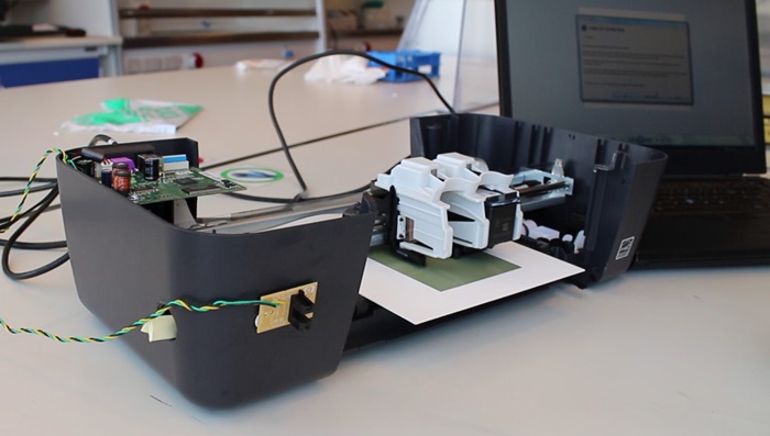 Inkjet printer modified to print SOFC