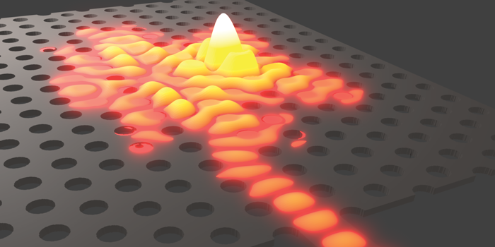 Illustration af lysgenerering i en Fano-laser. Grafik: DTU Fotonik.