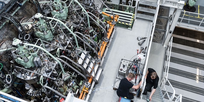 MAN Energy Solutions’ full-scale test engine at Research Centre Copenhagen. Photo Erik G. Lund