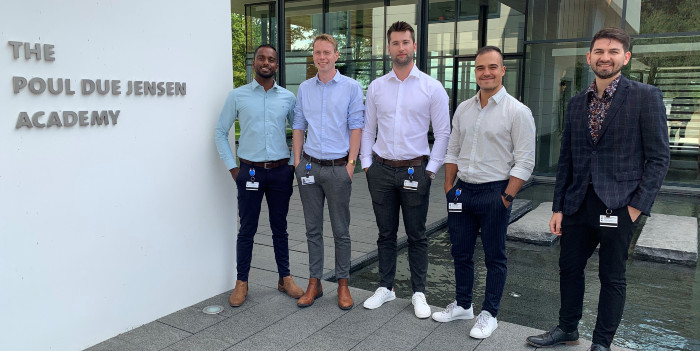 The 5 students behind  AQShare, from left to right: Kavikrishnan Balakrishnan, Anton Werenberg, Martin Gylstorff, Ossi Kallunki, Tor Nørgaard