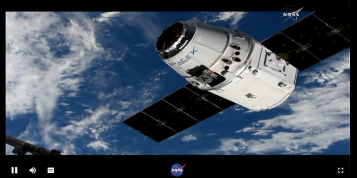 Screenshot from NASA TV