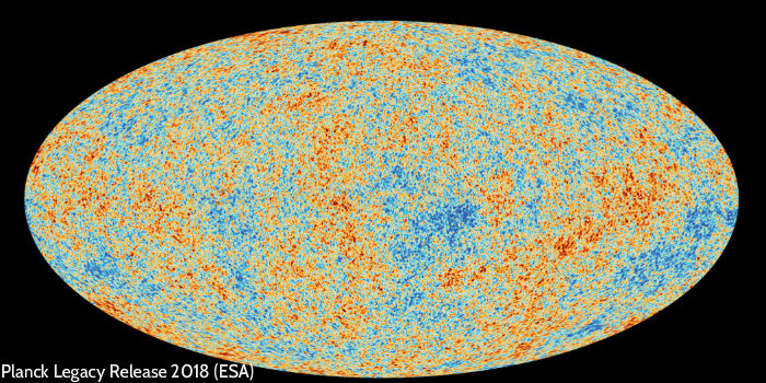 ESA's Planck-mission afsluttes 2018 med udgivelse af et sidste datasæt 'The Planck Lagacy Data release', som bruges til at generere et kort over det tidlige univers. (Illustration: ESA)
