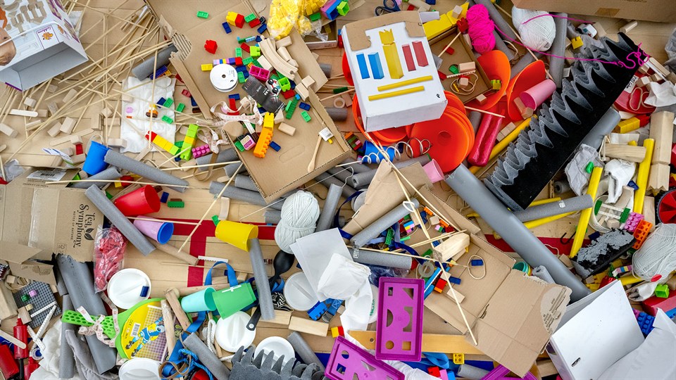 byggeklodser til Rube Goldberg-maskine