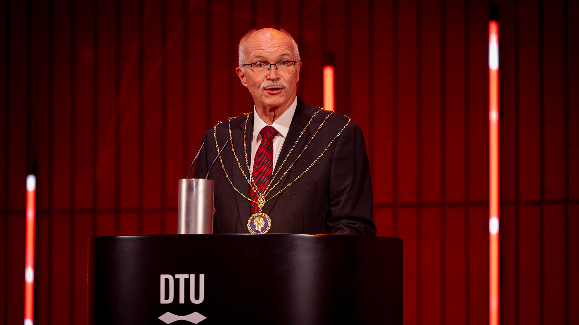 Foto fra rektors tale til DTU Årsfest 2025. Foto: Steen Brogaard
