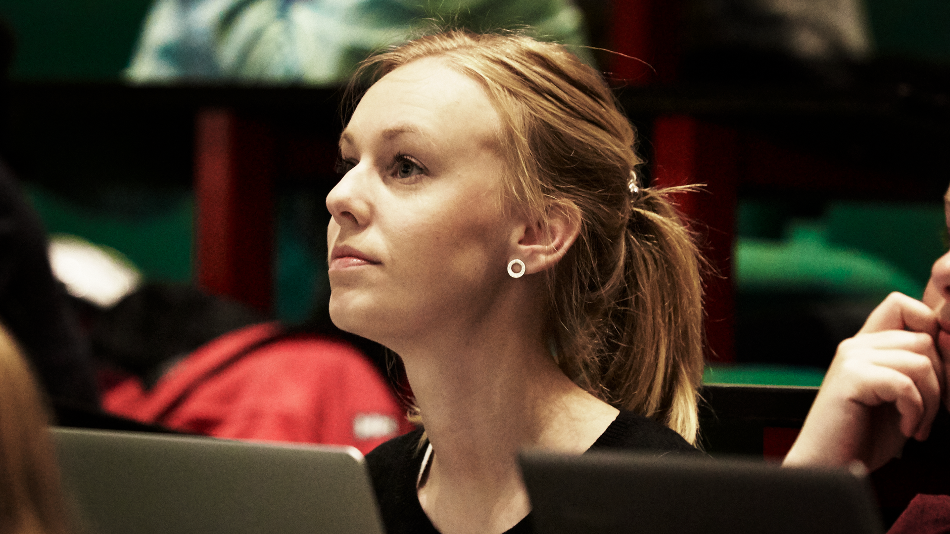 Student in auditorium