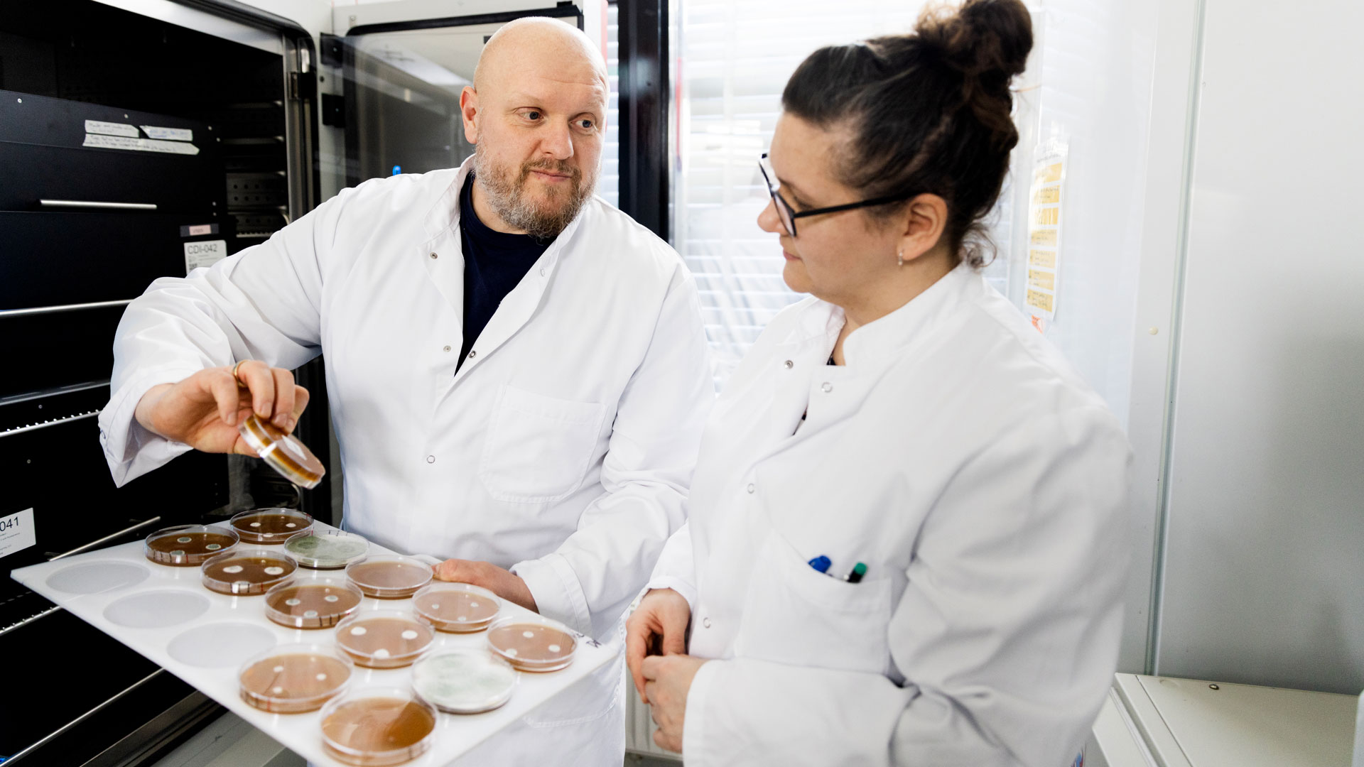 Niels Bjerg Jensen og Wiebke Marina Findeisen fra DTU Bioengineering. ©Thomas Steen Sørensen Niels Bjerg Jensen og Wiebke Marina Findeisen fra DTU Bioengineering.