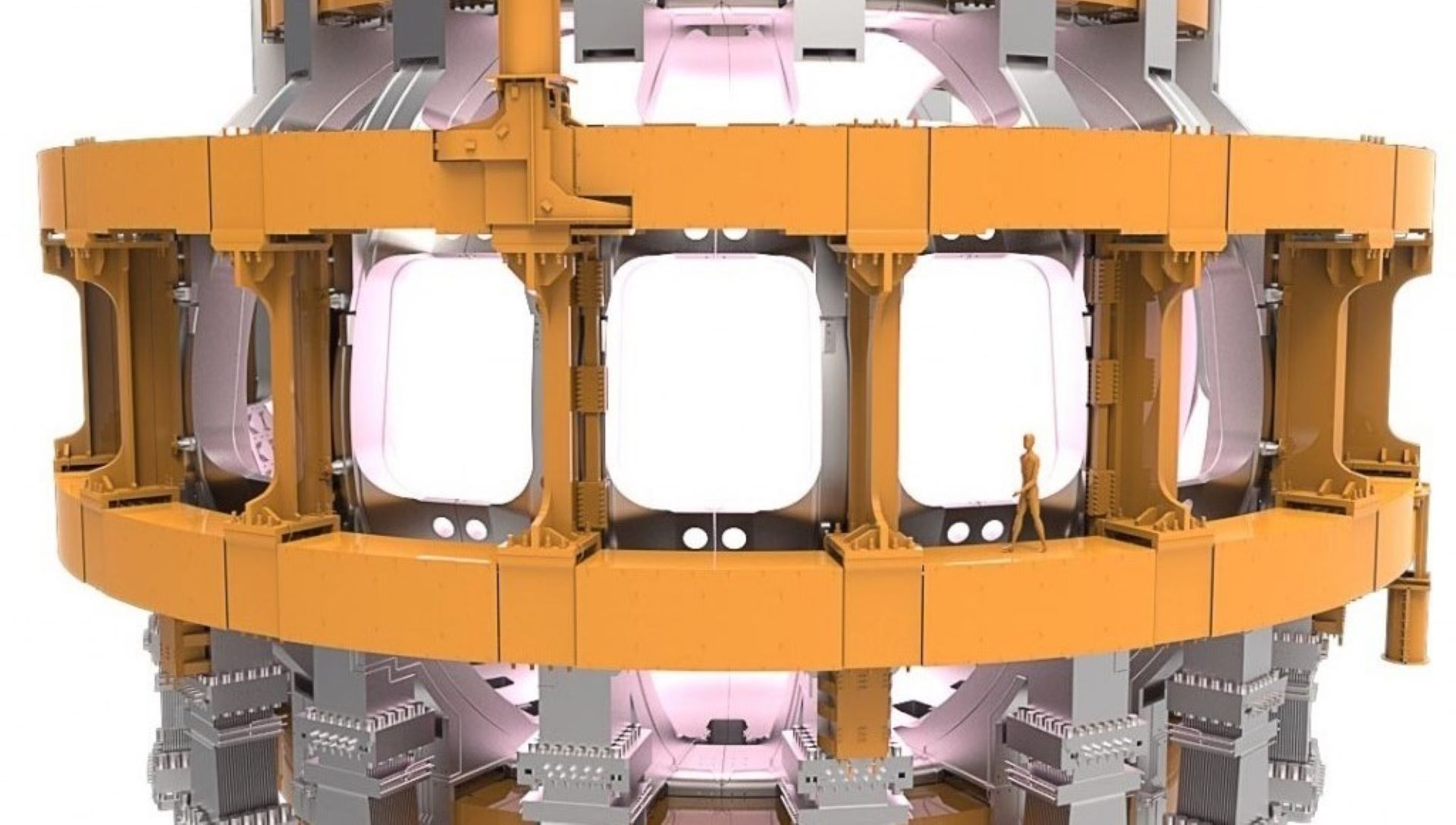 Detail of the magnetic field system for the upcoming international fusion experiment, ITER, which is being built in France and is expected to be operational in 2034. Illustration: ITER
