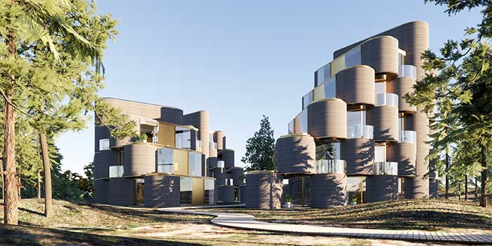 Picture of house printet with 3D concrete. DYNAMO no. 65