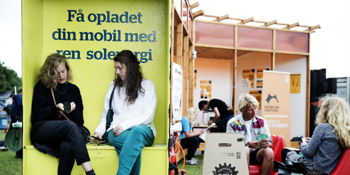 DTU studerende tester bæredygtige løsninger på Roskilde Festival. Foto: DTU.