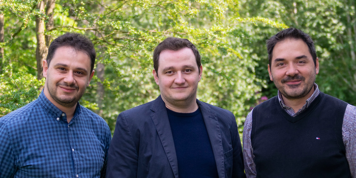 Fra venstre: Lazaros Nalpantidis, Evangelos Boukas and Matteo Fumagalli (Foto: Automation and Control)