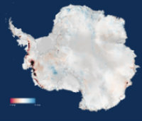 Antarktis smelter hurtigere. (Foto University of Leeds/ESA)